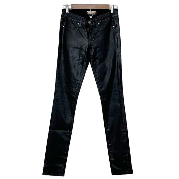 Paige Peg Black Coated Skinny Jeans in Pandora Size 26 - Picture 7 of 14
